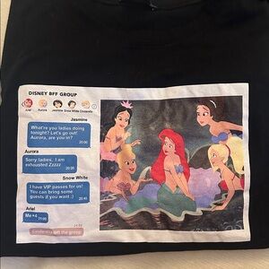 Black Zara x Disney Princess Graphic T-Shirt